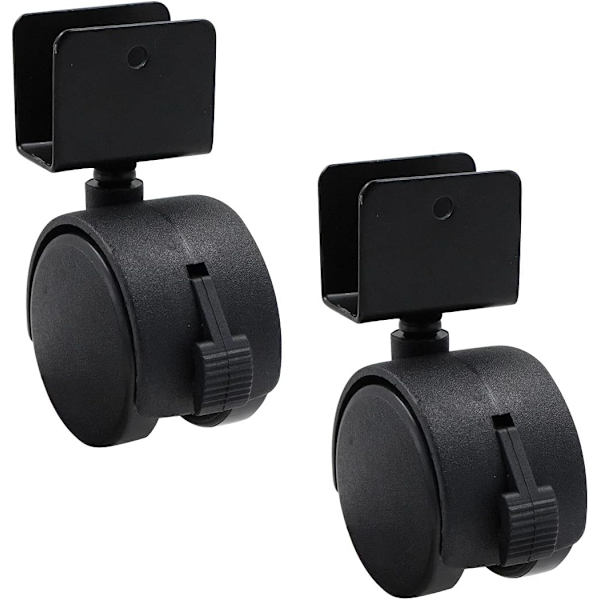 U-formade svängbara hjul - Gummisvängbara hjul - 50 mm svängbara hjul med broms, kraftiga hjul för möbler, spjälsäng, 4-pack