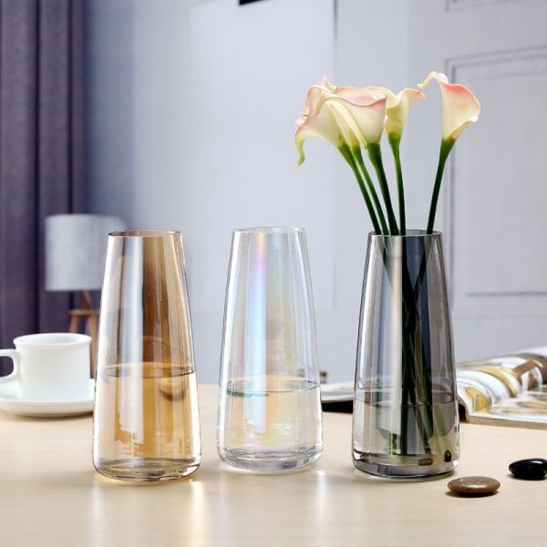 Blyfri glasvas, Pampasgräsvas, 22 cm minimalistisk glasvas f