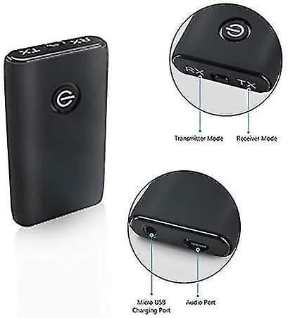 Bluetooth 5.0 Sender Modtager, 2 I 1 Bluetooth Adapter Mini Bærbar