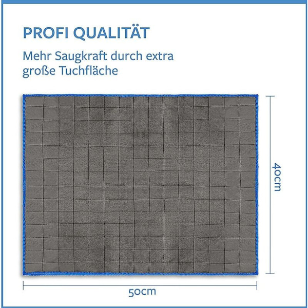 4X Professionella 400gsm Mikrofiber Glasdukar - Ränderfri Rengöring av Fönster, Glas - Högabsorberande, Lintfria Poleringsdukar 50x40cm
