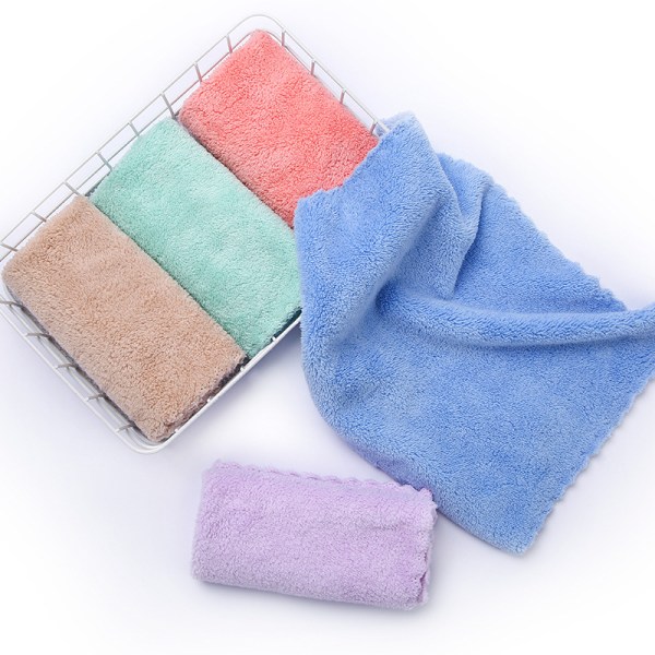 Sæt med 5 små håndklæder (5 forskellige farver), køkkenhåndklæder, Cashmere Coral håndklæde, superabsorberende hurtigtørrende (30*30cm)