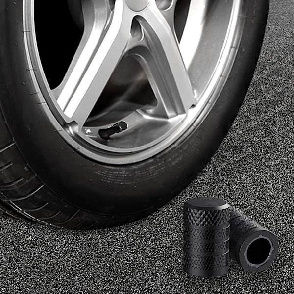 Deksel for dekkventil, svart, aluminiumoksid dekkventildekselsett, anti-korrosjon, for biler, motorsykler og sykler 8 stk