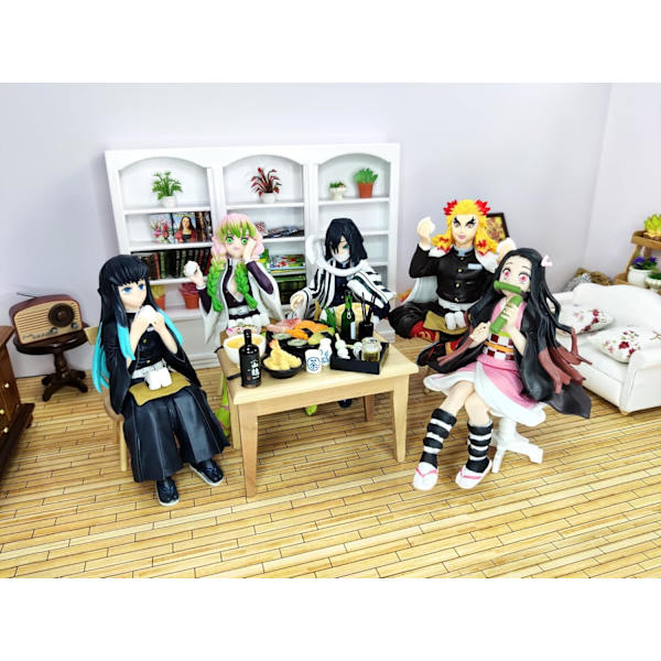 Obanai Figur Anime Djæveldræber Spiser Risboller Siddende Positur D