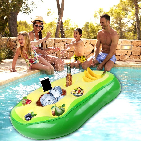 Färgglad uppblåsbar paraply pool flytande dryckeshållare dryck sallad servering