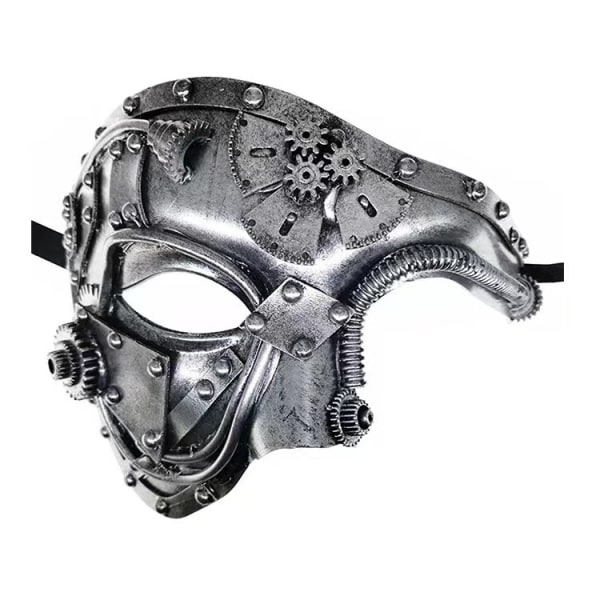 Metalli kyborgi venetsialainen naamio, naamiaisnaamio Halloween-asuun