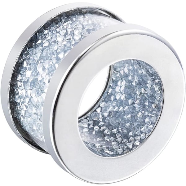 Silver Diamond Glass Servetthållare i Rostfritt Stål Inramad Kristall Silver Servettringar Set om 4 Stycken