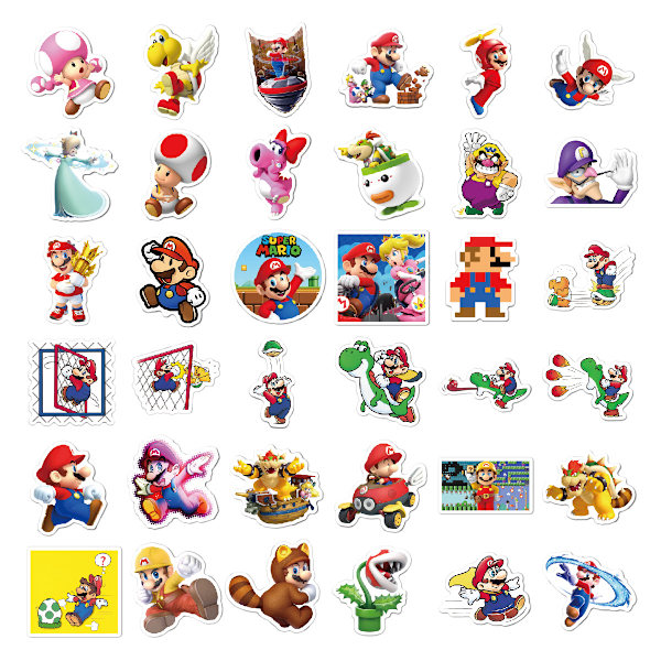 Mario-tarrat 100 kpl sarjakuva graffiti kupit tietokone lapset statio