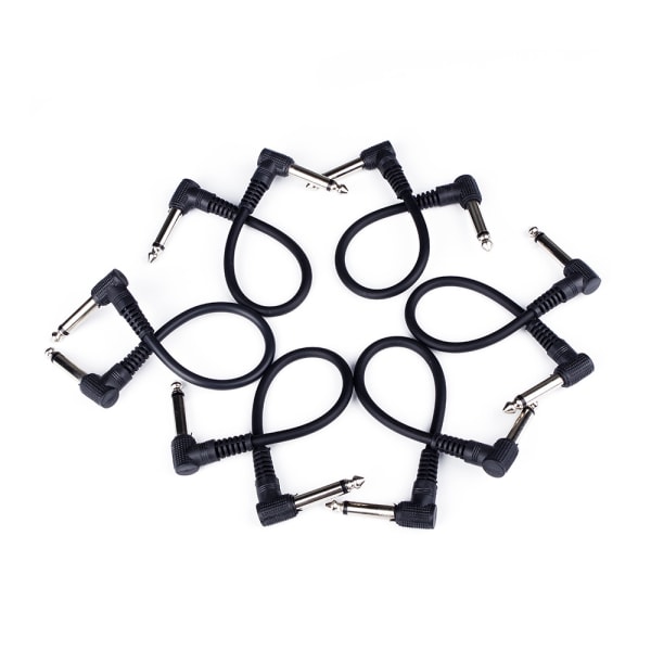 Donner 6 Tommers Gitar Patch Kabel Gitar Effekt Pedal Kabler gull 6 Pack PVC