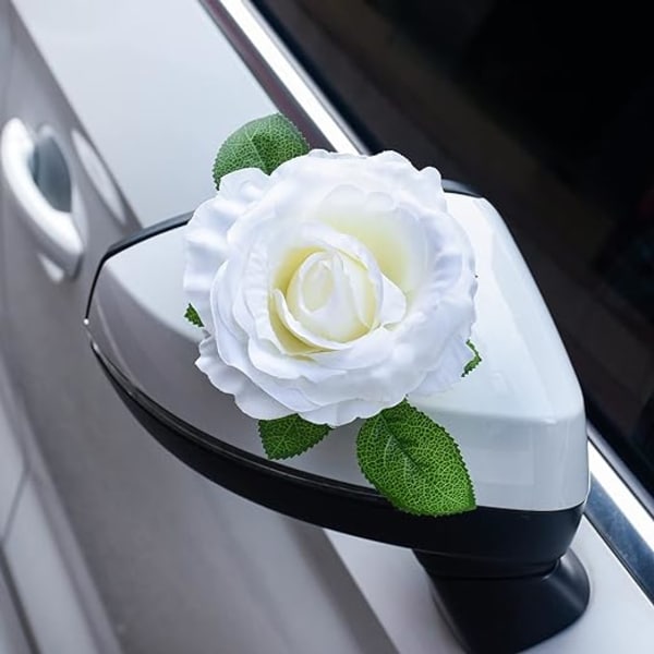 Bryllupsbildekorasjon, bryllupsbildekorasjonssett, hvite kunstige blomster