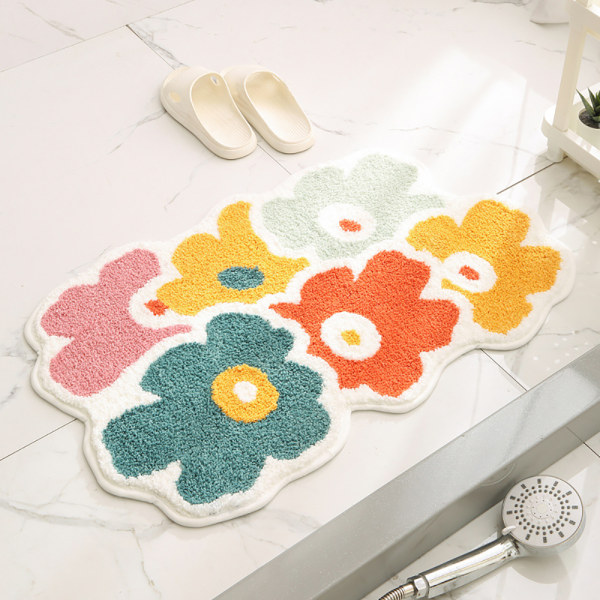 Smukke blomsterformede skridsikre bademåtter, 40 x 60 cm, bløde brusebadsmåtter