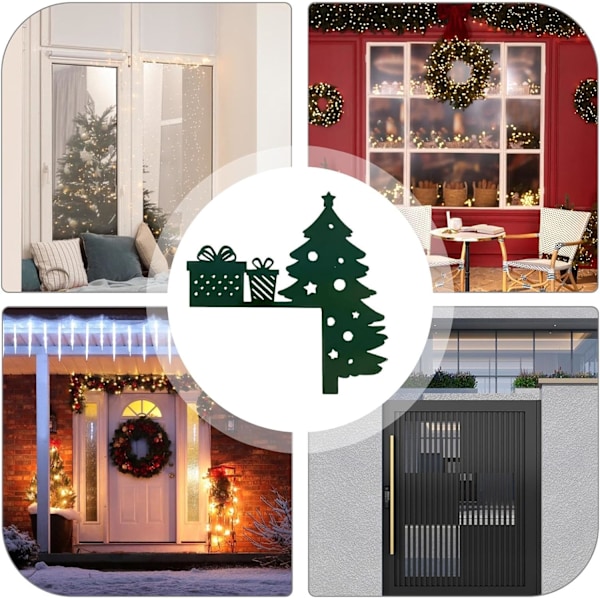 Juldörrhörnpanel, Julövre dörrram | Övre dörrramshörnpaneldekorationer, Julväggspaneler, Fönsterväggar, Festpyssel
