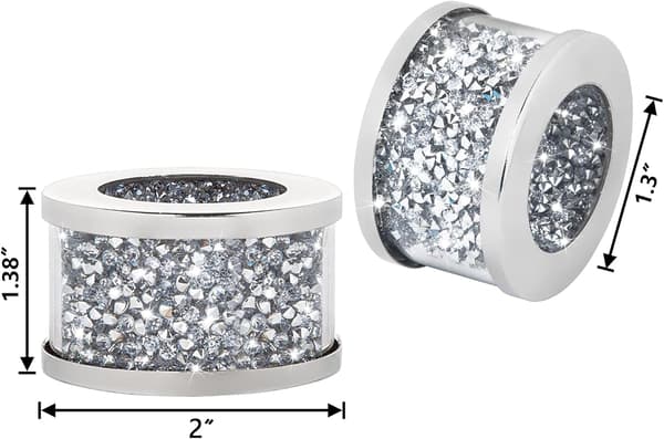 Sølv Diamant Glas Servietholder Rustfrit Stål, Krystal Sølv Servietringe Sæt af 4 Stykker