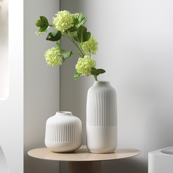 Keramisk vas i nordisk stil, dekorationsvas för pampasgräs som boho