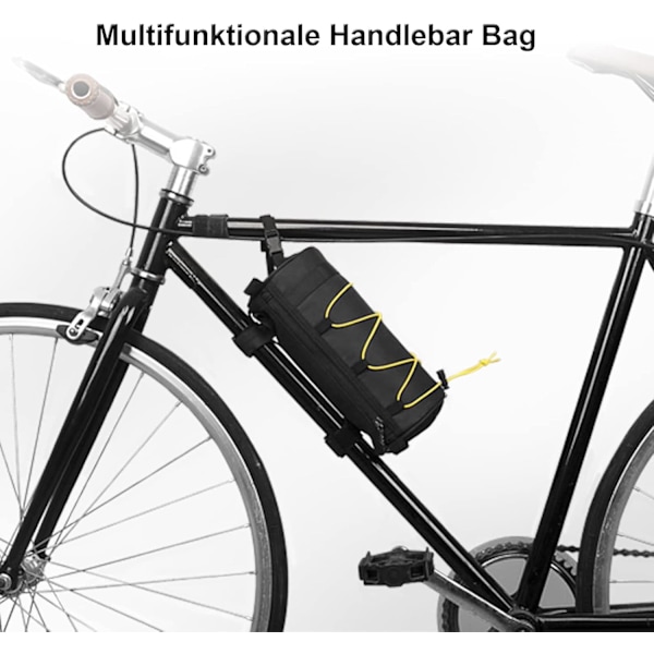 Styrstångsväska, Vattentät Styrstångsförvaringsväska med Axelrem, Multifunktionell Styrstångsväska, för Landsvägscykel MTB Cykling Resor (Gul)