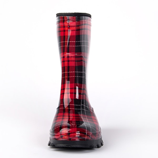 Women's Mid Calf Rain Boots Printed Waterproof Rubber Short Boots