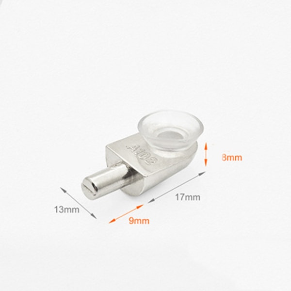 10 stk Hylleplugger Veggmontert Glasshylle Støtte Sinklegering Sugkopp, 26 * 13 mm