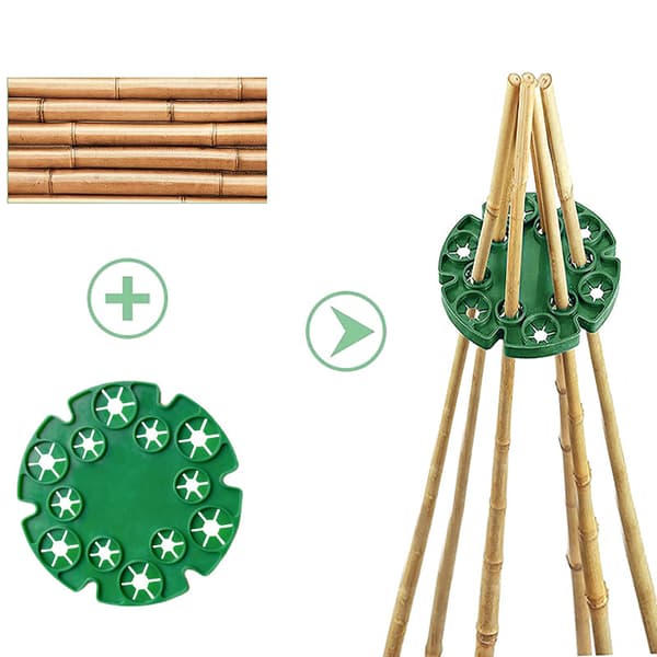 Set med 6 stöd för bambustammar, klätterväxter, tomatplantor, gurka