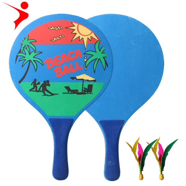 Premium badmintonracket i tre, blå, 37,5*23,5cm