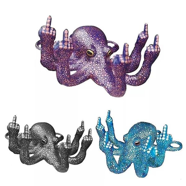 Middelfinger Statue Vred Octopus Dekoration