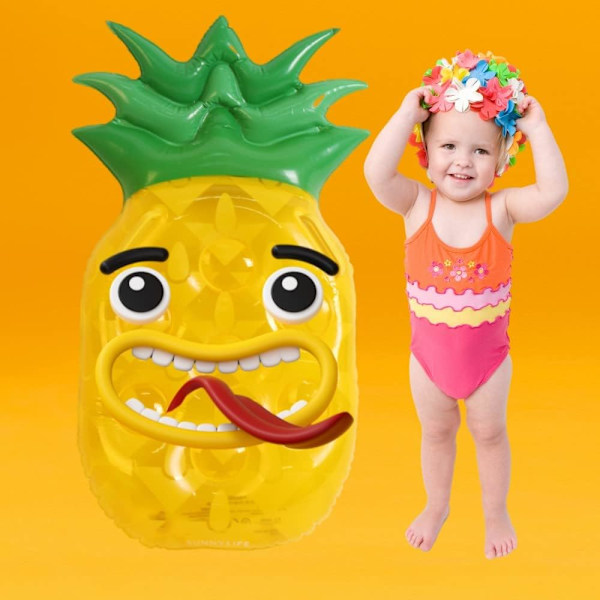 2 st gula ananas uppblåsbara flytande säng surfbräda, sommar strandleksak P
