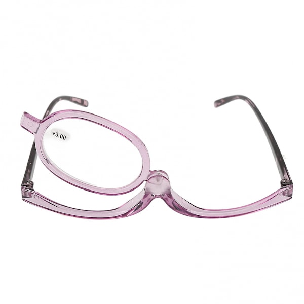 Sminkebrille med enkelt glass forstørrende flip-down roterende +3.00