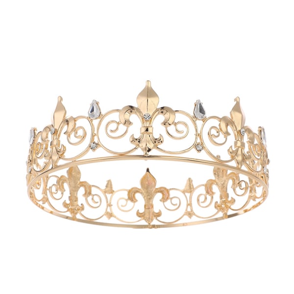 Royal King Crown miehille – metalliset prinssikruunut, koko pyöreä syntymäpäiväjuhla H