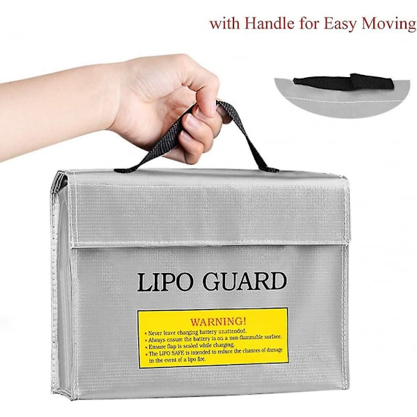 2 stk. Lipo Batteri Sikkerhetspose, Brannsikker Eksplosjonsbeskyttelse, Litiumbatteri, Sikker Pose for Lading
