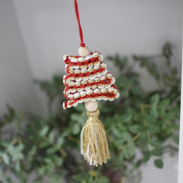 Macrame juletræ - Mini Macrame - Håndlavet - Juledekoration - M