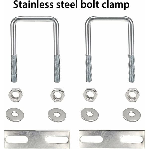 4 stk U-bolter m6 U-bolt 80 x 50mm, rustfritt stål U-bolt med mutterplate
