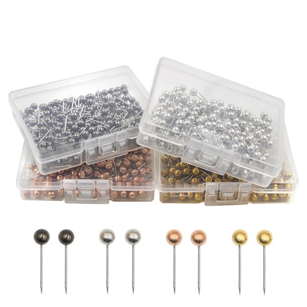 800 kpl Pääkartta Push Pins Kartta Thumbtack Pää Pin Tacks Push Pins Korkkilevyyn, Kankaan Merkinnän, Metalli Pyöreä Pää
