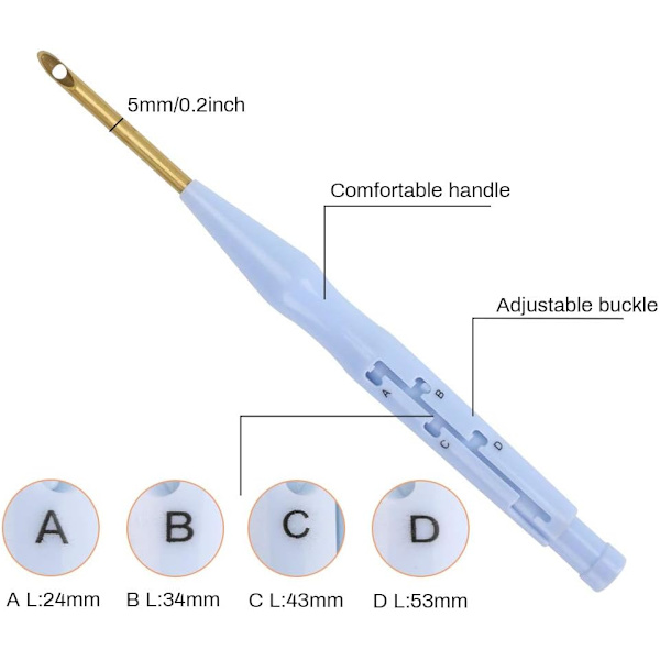 Punch Needle Kit, Broderistartersett Inkluderer Justerbar Teppe