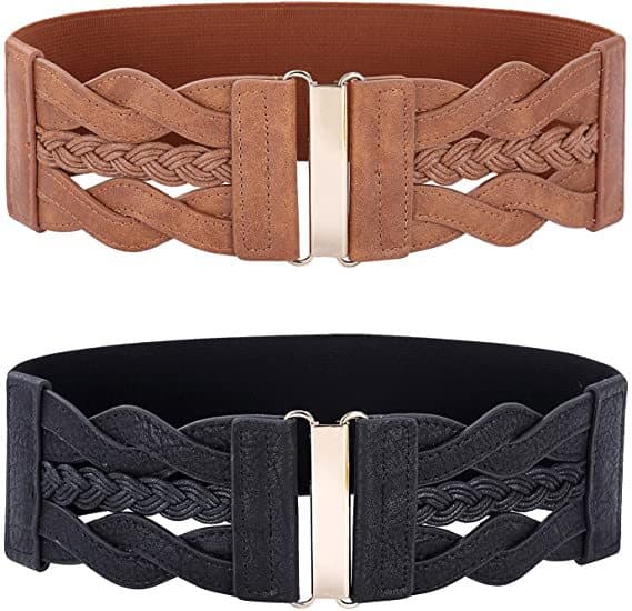 1 stk. Damemote Vintage Bred Elastisk Stretch Midjebelte Med