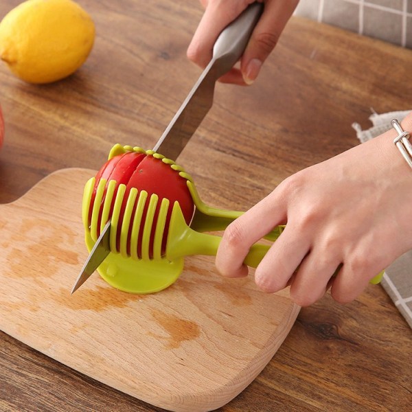 Handhållen tomatskärare brödklämma frukt grönsaksskärare citron strimlare P