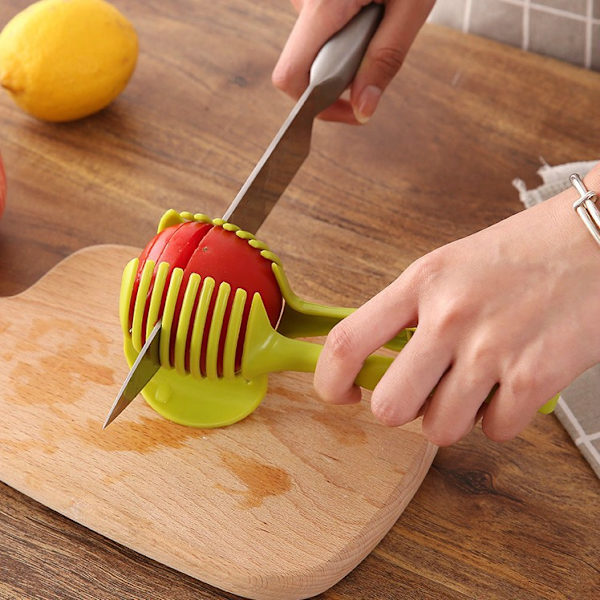 Håndholdt tomatskjærer brødklips frukt grønnsakskjæring sitronskredder P