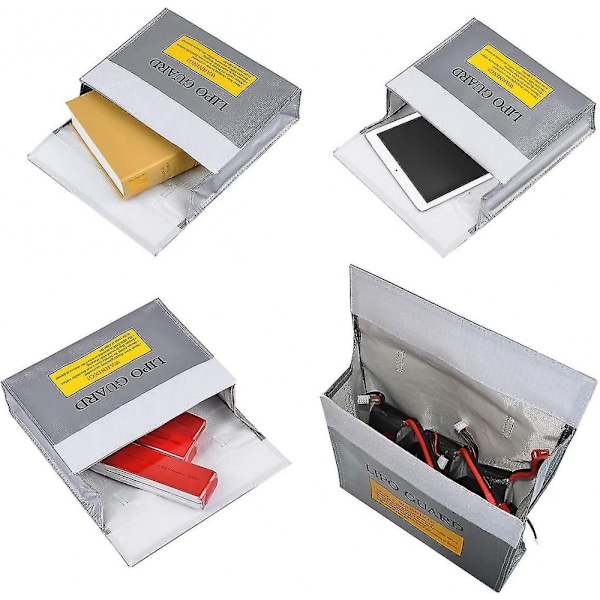 2 stk. Lipo Batteri Sikkerhedspose, Brandsikker Eksplosion Beskyttelse, Lithium Batteri, Sikker Pose Til Opladning