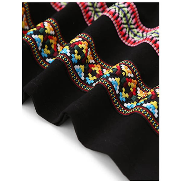 Dames Sommer Boho Ærmeløs Broderet Kant Løs Casual Tank Kjole xl B