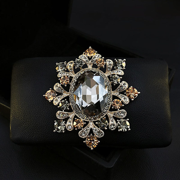 Ny kvinders smykker broche mode diamant retro blomst vedhæng s
