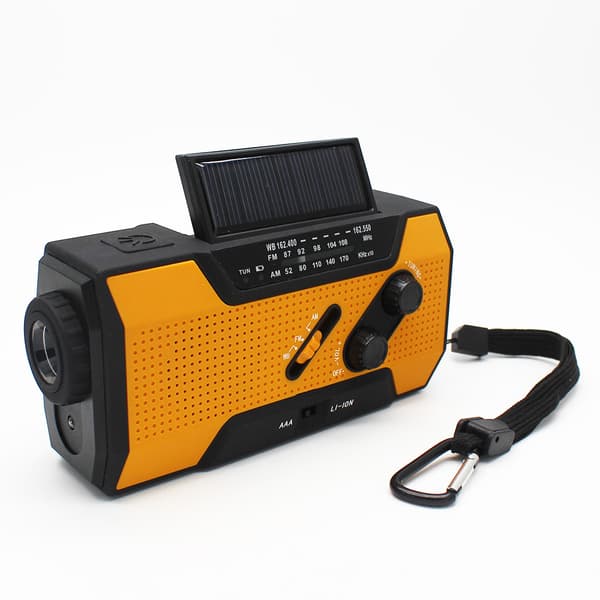 Väderradio solcellsdriven handvev, bärbar FM/AM/NOAA nöd