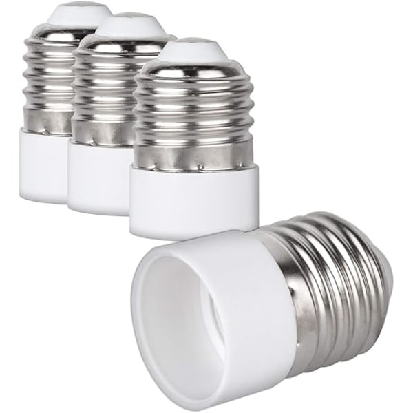 4x sokkeladapter - E27 til E14 sokkelkonverter - E14 sokkellampeholderadapter for halogen LED-pære