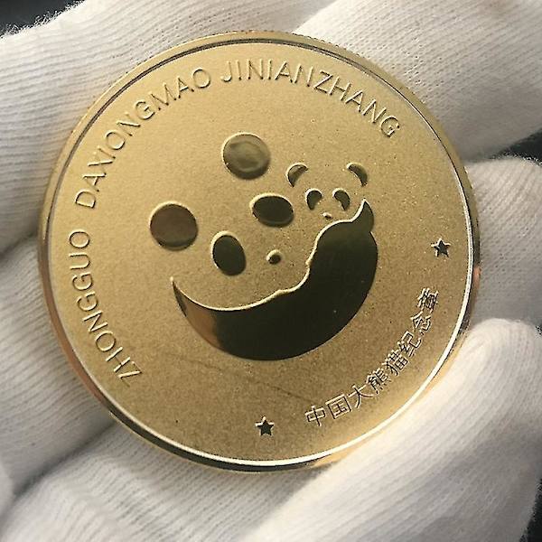 Panda forgyldt mindemedalje samling guldmønt dyreaflastning Med