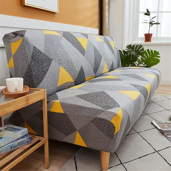 Paket med 1 stretchig sofföverdrag tryckt sofföverdrag armstöd fri halkfri universell soffbäddsskydd futonskydd (160~190cm)