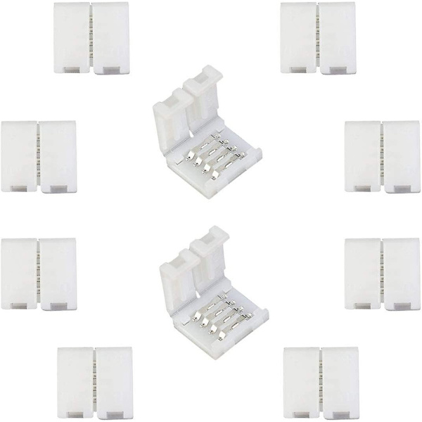 RGB 5050 LED-remsanslutning 4-stifts för 10 mm breda SMD 5050 RGB LED-remsor (10 st)