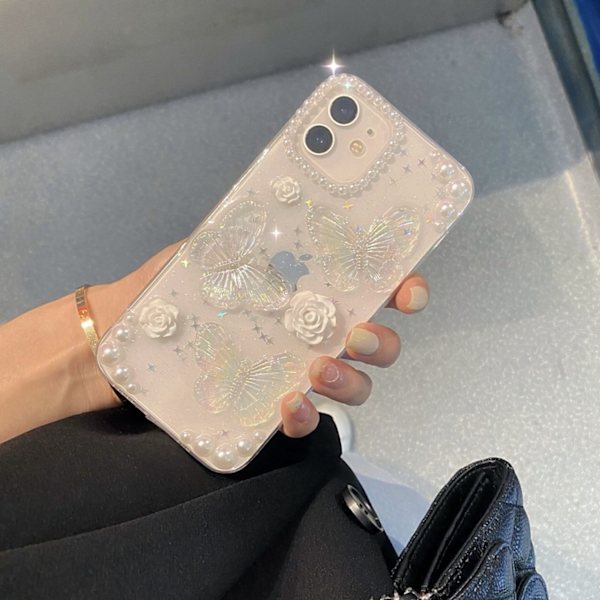 Kompatibel med 12 3D Butterfly Floral Clear med Design Aesthet