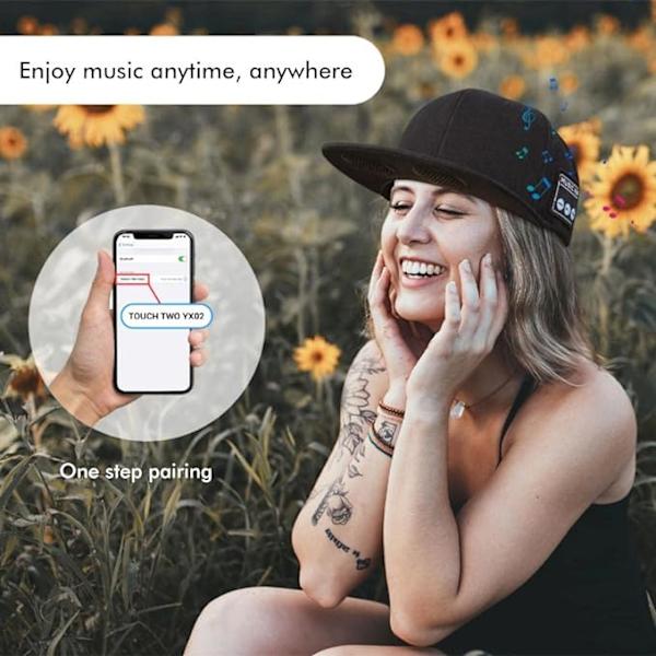 Musiikkilippis Bluetooth-kaiuttimella, säädettävä Bluetooth-hattu langattomalla Bluetooth 5.0 -älykaiuttimella, katukäyttöön sopiva baseball-lippis