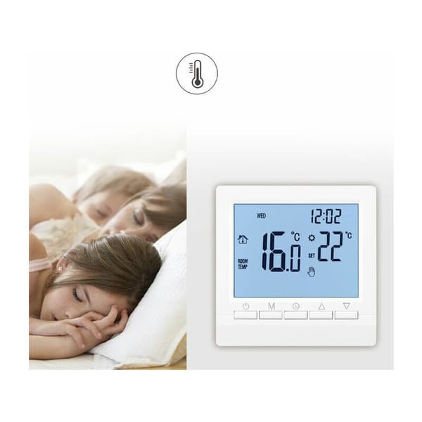 Programmering af batteridrevet smart termostat LCD-display