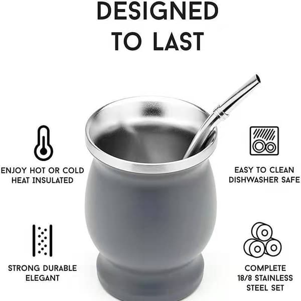 Varmt salg 8oz Mate Svart Te Krus Isolerte Varme Kopp