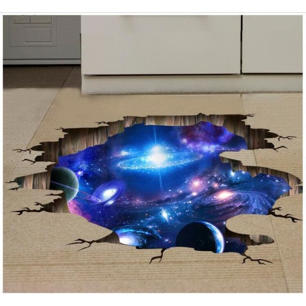 1 kpl Sininen Cosmic Galaxy irrotettava PVC 3D-seinätarra seinätarra