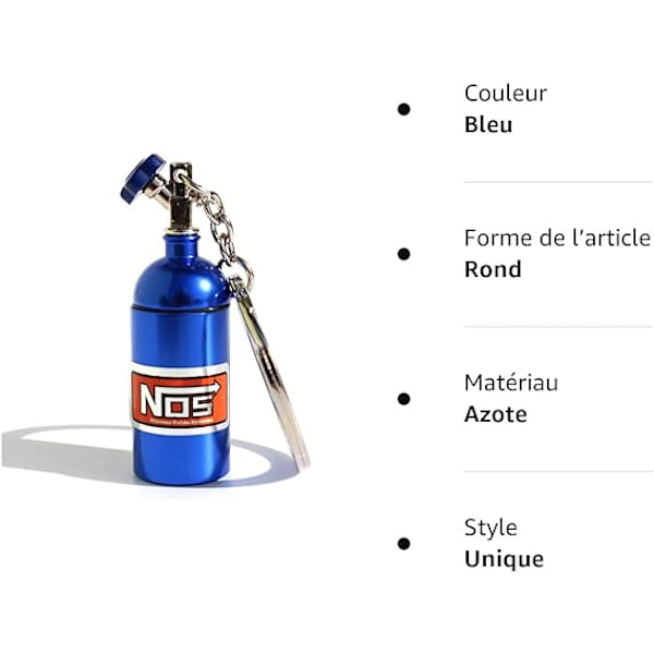 Nitrous Oxide Flaske Nøglering NOS Bil Motorcykel Gave Nøglering Tuning Mand Mini Udledning Gas Rat