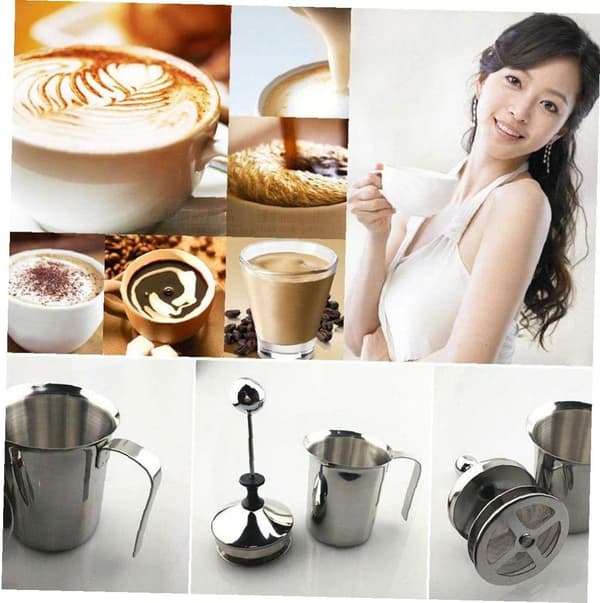 Kaffe Cappuccino Skummer Dobbelt Mesh Latte Ikke-Giftig Rustfrit Stål Omrører