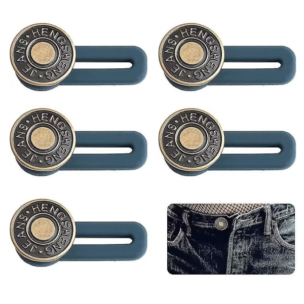 Utvidbar knapp i midjen for bukser for menn kvinner jeans 5 stk